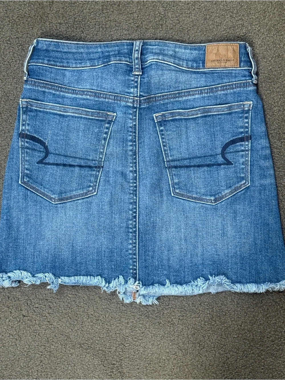 American Eagle Distressed Denim Mini Skirt Super Stretch X Size 4